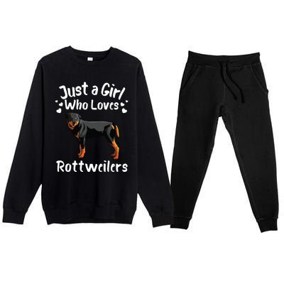 Funny Rottweiler Designs For Girl Women Kids Rott Pet Lover Premium Crewneck Sweatsuit Set