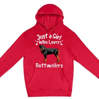 Funny Rottweiler Designs For Girl Women Kids Rott Pet Lover Premium Pullover Hoodie