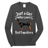 Funny Rottweiler Designs For Girl Women Kids Rott Pet Lover Long Sleeve Shirt