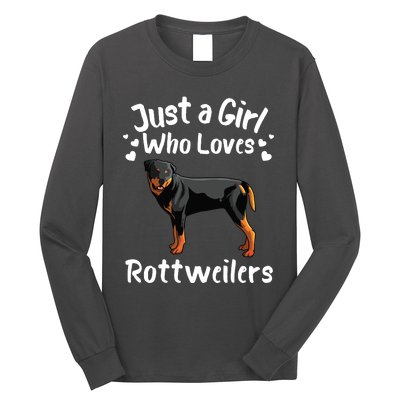 Funny Rottweiler Designs For Girl Women Kids Rott Pet Lover Long Sleeve Shirt