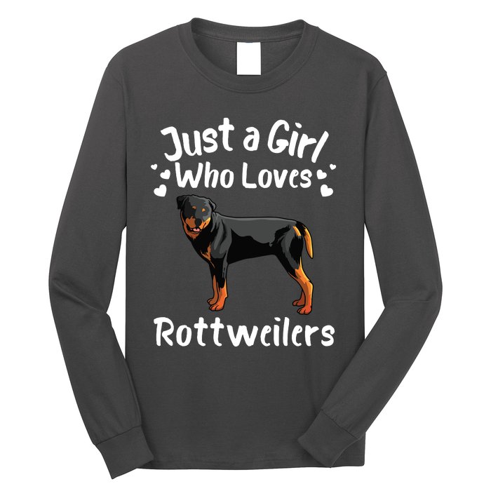 Funny Rottweiler Designs For Girl Women Kids Rott Pet Lover Long Sleeve Shirt