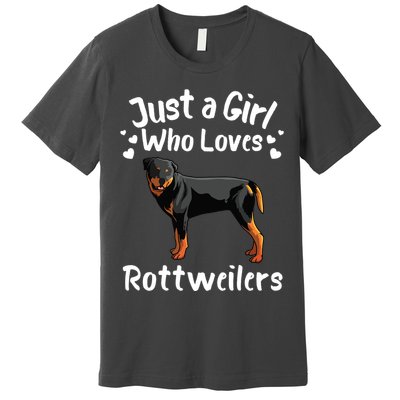 Funny Rottweiler Designs For Girl Women Kids Rott Pet Lover Premium T-Shirt