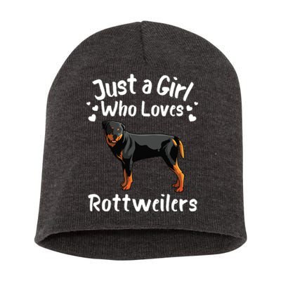 Funny Rottweiler Designs For Girl Women Kids Rott Pet Lover Short Acrylic Beanie