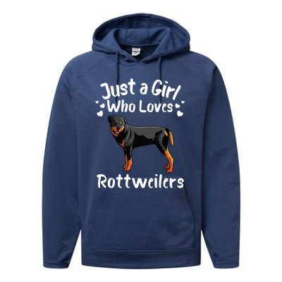 Funny Rottweiler Designs For Girl Women Kids Rott Pet Lover Performance Fleece Hoodie