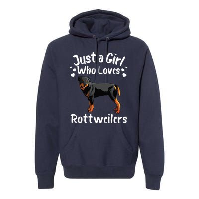 Funny Rottweiler Designs For Girl Women Kids Rott Pet Lover Premium Hoodie