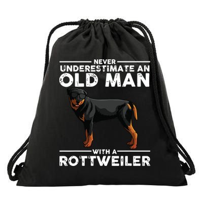 Funny Rottweiler Designs For Men Dad Grandpa Rottie Lovers Drawstring Bag