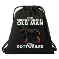 Funny Rottweiler Designs For Men Dad Grandpa Rottie Lovers Drawstring Bag