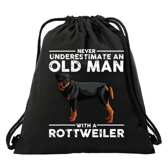 Funny Rottweiler Designs For Men Dad Grandpa Rottie Lovers Drawstring Bag
