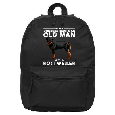 Funny Rottweiler Designs For Men Dad Grandpa Rottie Lovers 16 in Basic Backpack