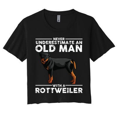 Funny Rottweiler Designs For Men Dad Grandpa Rottie Lovers Crop Top