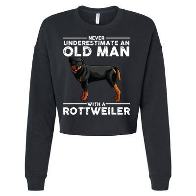 Funny Rottweiler Designs For Men Dad Grandpa Rottie Lovers Cropped Pullover Crew