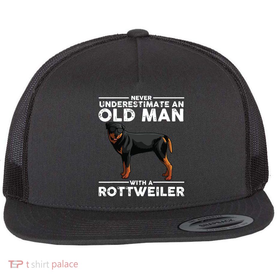 Funny Rottweiler Designs For Men Dad Grandpa Rottie Lovers Flatbill Hat
