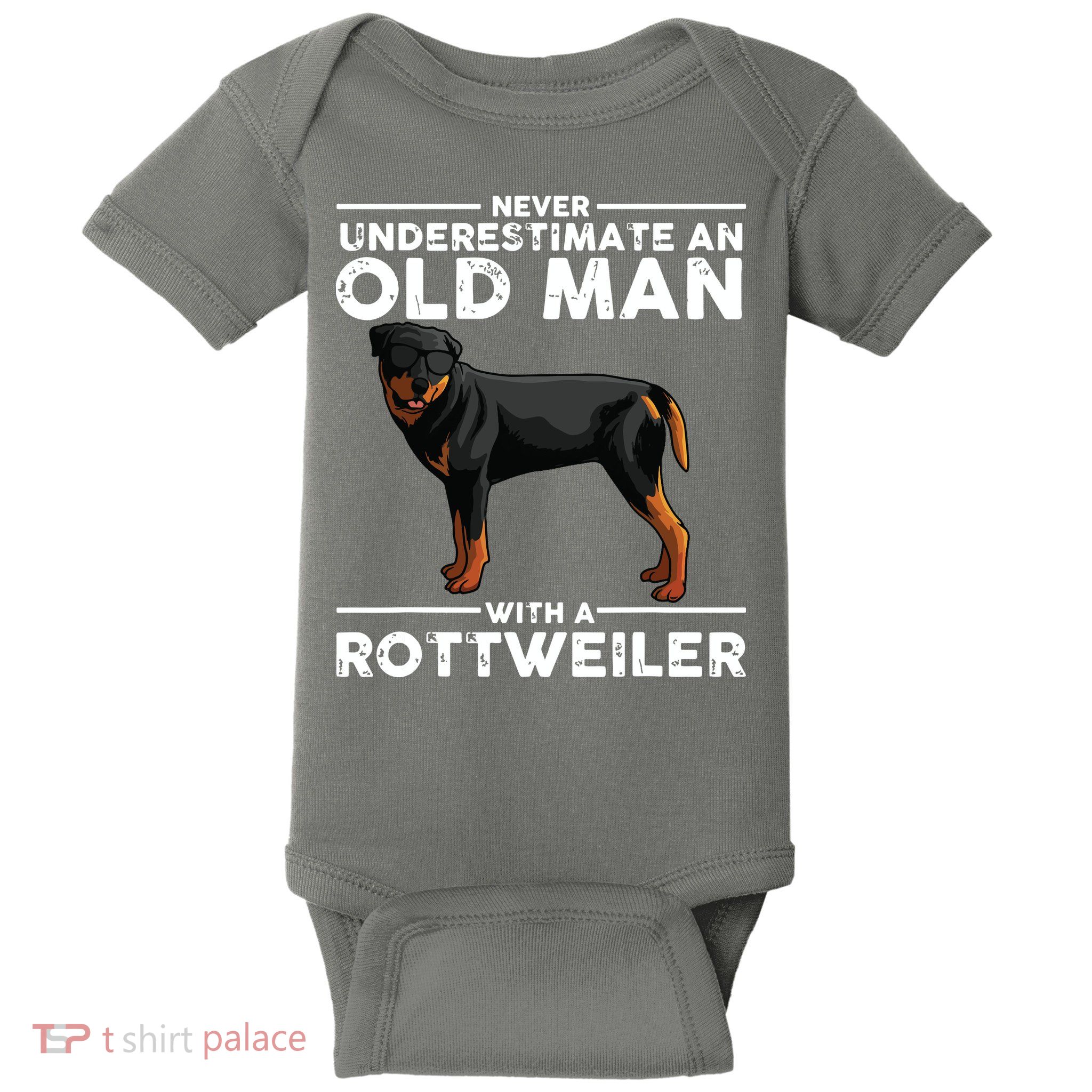 Funny Rottweiler Designs For Men Dad Grandpa Rottie Lovers Baby Bodysuit
