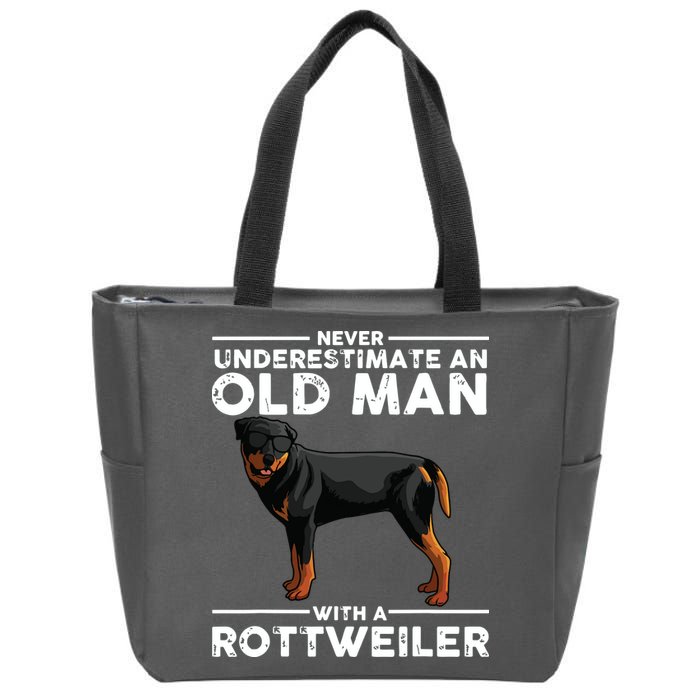Funny Rottweiler Designs For Men Dad Grandpa Rottie Lovers Zip Tote Bag