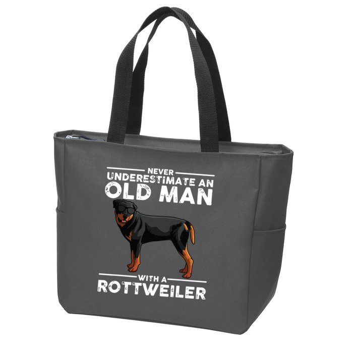 Funny Rottweiler Designs For Men Dad Grandpa Rottie Lovers Zip Tote Bag