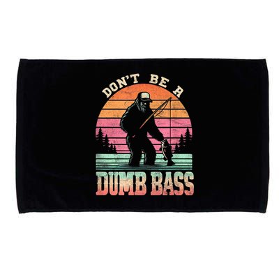 Funny Retro Dont Be A Dumb Bass Fishing Sasquatch Microfiber Hand Towel