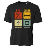 Funny Retro Design For   Eat Sleep Mahjong Repeat Cooling Performance Crew T-Shirt