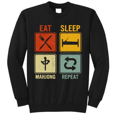 Funny Retro Design For   Eat Sleep Mahjong Repeat Sweatshirt