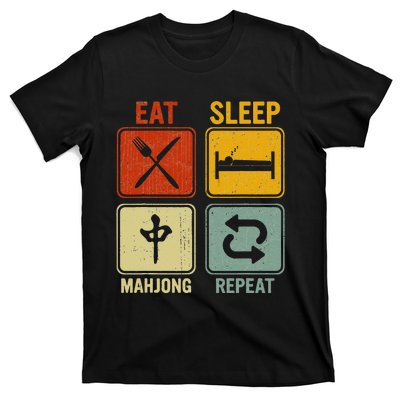 Funny Retro Design For   Eat Sleep Mahjong Repeat T-Shirt