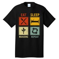 Funny Retro Design For   Eat Sleep Mahjong Repeat Tall T-Shirt