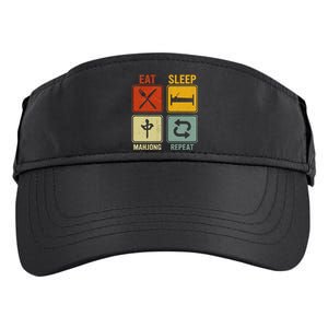 Funny Retro Design For   Eat Sleep Mahjong Repeat Adult Drive Performance Visor