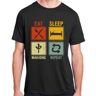 Funny Retro Design For   Eat Sleep Mahjong Repeat Adult ChromaSoft Performance T-Shirt