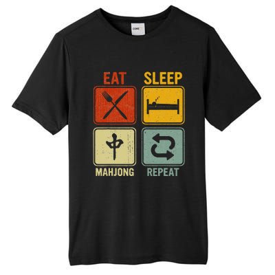 Funny Retro Design For   Eat Sleep Mahjong Repeat Tall Fusion ChromaSoft Performance T-Shirt