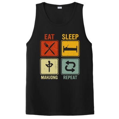 Funny Retro Design For   Eat Sleep Mahjong Repeat PosiCharge Competitor Tank