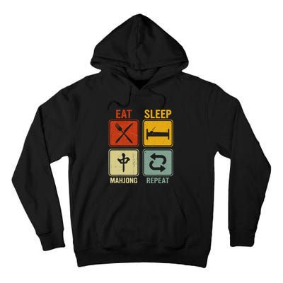 Funny Retro Design For   Eat Sleep Mahjong Repeat Tall Hoodie