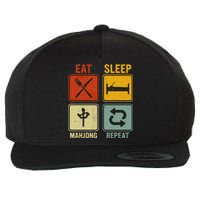 Funny Retro Design For   Eat Sleep Mahjong Repeat Wool Snapback Cap