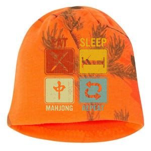 Funny Retro Design For   Eat Sleep Mahjong Repeat Kati - Camo Knit Beanie