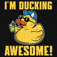 Funny Rubber Ducky Saying Im Ducking Awesome Duckie Ladies PosiCharge Tri-Blend Wicking Tank