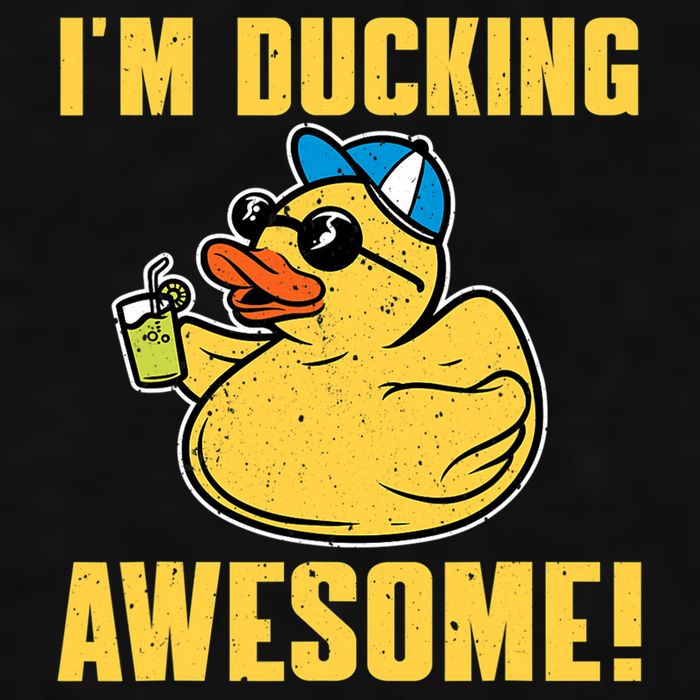 Funny Rubber Ducky Saying Im Ducking Awesome Duckie Ladies PosiCharge Tri-Blend Wicking Tank