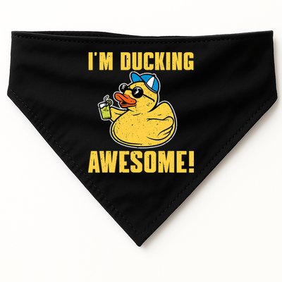 Funny Rubber Ducky Saying Im Ducking Awesome Duckie USA-Made Doggie Bandana