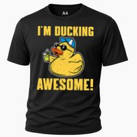 Funny Rubber Ducky Saying Im Ducking Awesome Duckie Performance Shirt