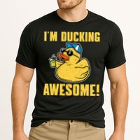 Funny Rubber Ducky Saying Im Ducking Awesome Duckie Performance Shirt