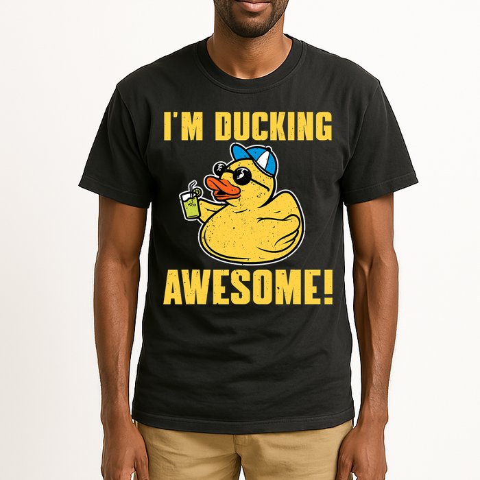 Funny Rubber Ducky Saying Im Ducking Awesome Duckie Tall T-Shirt