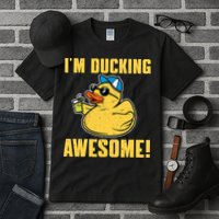 Funny Rubber Ducky Saying Im Ducking Awesome Duckie Tall T-Shirt