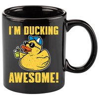 Funny Rubber Ducky Saying Im Ducking Awesome Duckie 11oz C Handle Ceramic Mug