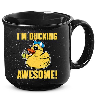 Funny Rubber Ducky Saying Im Ducking Awesome Duckie 15oz Campfire Ceramic Mug