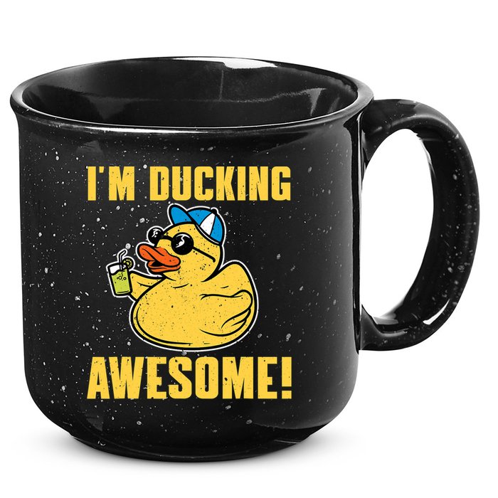 Funny Rubber Ducky Saying Im Ducking Awesome Duckie 15oz Campfire Ceramic Mug