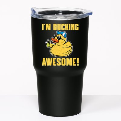 Funny Rubber Ducky Saying Im Ducking Awesome Duckie Tumbler