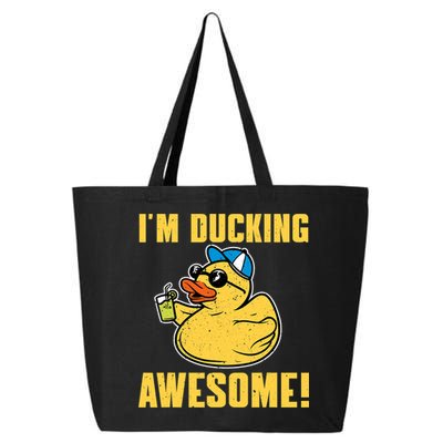 Funny Rubber Ducky Saying Im Ducking Awesome Duckie 25L Jumbo Tote