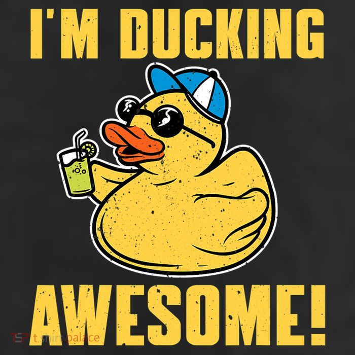 Funny Rubber Ducky Saying Im Ducking Awesome Duckie 25L Jumbo Tote