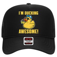 Funny Rubber Ducky Saying Im Ducking Awesome Duckie Hat
