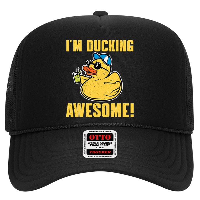 Funny Rubber Ducky Saying Im Ducking Awesome Duckie Hat