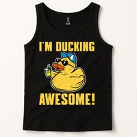 Funny Rubber Ducky Saying Im Ducking Awesome Duckie Tank Top