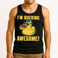 Funny Rubber Ducky Saying Im Ducking Awesome Duckie Tank Top