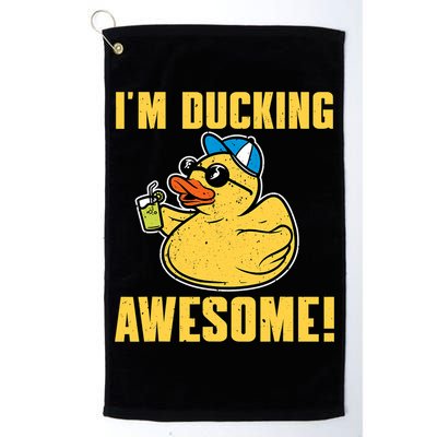 Funny Rubber Ducky Saying Im Ducking Awesome Duckie Golf Towel