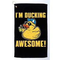 Funny Rubber Ducky Saying Im Ducking Awesome Duckie Golf Towel